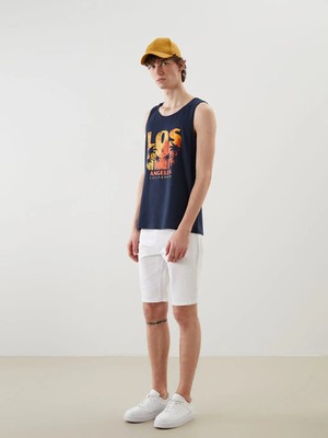 LC Waikiki Lacivert Los Angeles Baskılı Erkek Kolsuz Tişört