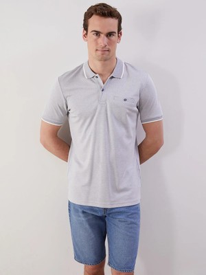 LC Waikiki Indigo Polo Yaka Merserize Görünümlü Erkek Tişört