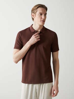 LC Waikiki Bordo Polo Yaka Çizgili Erkek Tişört