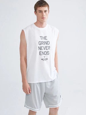 LC Waikiki Beyaz Bisiklet Yaka Baskılı Erkek Kolsuz Tişört