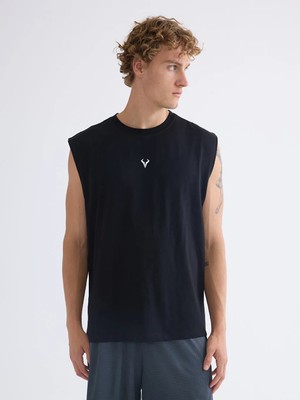 LC Waikiki Siyah Bisiklet Yaka Kolsuz Erkek Atlet