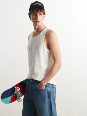 LC Waikiki Ekru Bisiklet Yaka Erkek Kolsuz Tişört