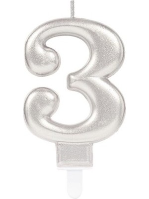 Store Mania Ieg™ 3 Rakamı Mum Gümüş Renk