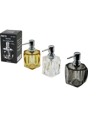 Store Mania Ieg™ Tombul Kare - 4-Kalpli Gövde  Şeffaf - Renkli   Akrilik - Mika Kristal  Sıvı Sabunluk