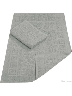Tkçtb 2 Li Banyo Ayak Havlusu %100 Pamuk 50X70 cm Menesch Gri Tkçtb