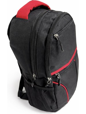 Nobrand Sırt Spor Seyahat Okul Kamp Siyah-Kırmızı Çanta