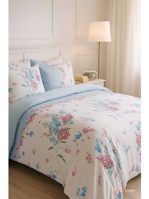 Tkçtb Çift Kişilik Pamuklu Nevresim Takımı Krizantem Desenli Tkçtb