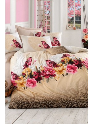 Tkçtb Çift Kişilik Ranforce Nevresim Takımı %100 Pamuklu Çalıkuşu Tkçtb