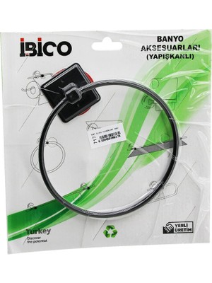 Store Mania Ieg™ Siyah   Yuvarlak  Metal  Havluluk   Yapışkanlı Montaj BNY-717 ()