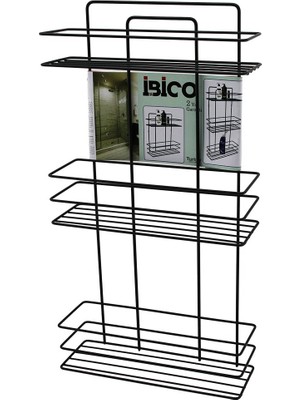 Store Mania Ieg™ Siyah  3 Katlı - Dikdörtgen   Metal  Banyo Köşelik - Duşkabin Raf - Şampuanlık ()