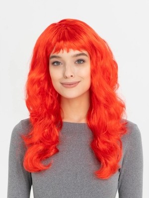 Store Mania Ieg™ Kırmızı Renk Uzun Dalgalı Parti Peruğu