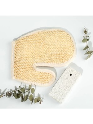 Store Mania Ieg™ Banyo Lifi Kesesi Sisal Eldiven Eksfoliye Edici ve Topuk Ponza Taşı