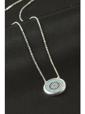 Store Mania Ieg™ Yuvarlak Nazar Zirkon Taşlı Kolye