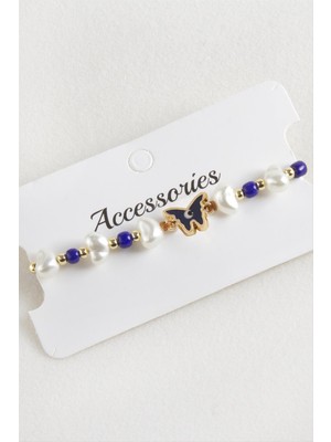 Store Mania Ieg™ Kelebek Boncuk Inci Makrome Ip Bileklik