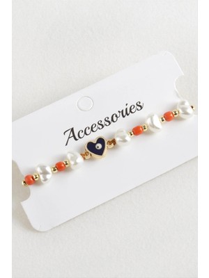 Store Mania Ieg™ Kalp Boncuk Inci Makrome Ip Bileklik