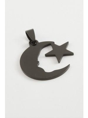 Store Mania Ieg™ Ay Yıldız Çelik Kolye Ucu 3 cm