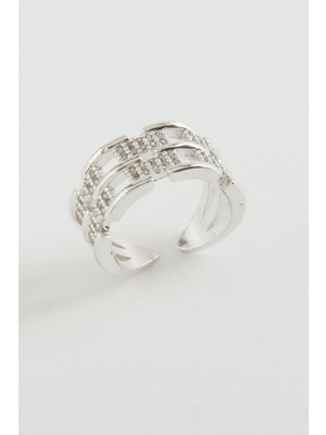 Store Mania Ieg™ Zincir Şekilli Zirkon Taşlı Yüzük