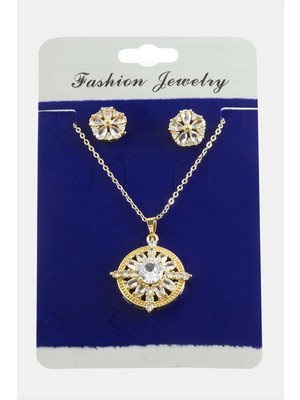 Store Mania Ieg™ Çiçek Zirkon Taşlı Set Kolye