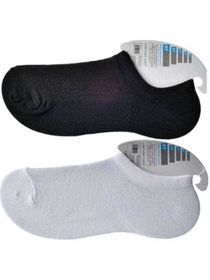 Store Mania Ieg™ Siyah ve Beyaz Erkek Görünmez Çorap 6 Çift