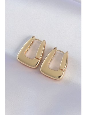 Store Mania Ieg™ Pirinç Gold Renk Kalın Küpe