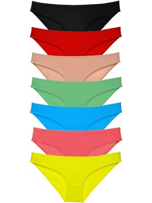 Store Mania Ieg™ 7 Adet Süper Eko Set Likralı Kadın Slip Külot Çok Renkli