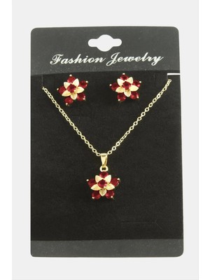 Store Mania Ieg™ Çiçek Zirkon Taşlı Set Kolye