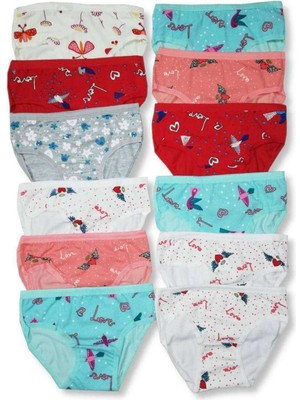 Store Mania Ieg™ 12 Adet Kız Çocuk Desenli Slip Külot