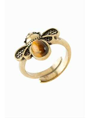 Store Mania Ieg™ Uğur Böceği Doğaltaşlı Otantik Yüzük