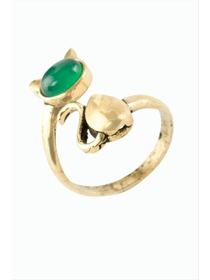 Store Mania Ieg™ Kedi Doğaltaşlı Otantik Yüzük