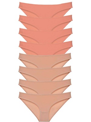 Store Mania Ieg™ 8 Adet Süper Eko Set Likralı Kadın Slip Külot Pudra Ten