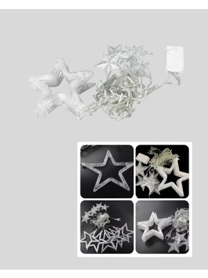 Store Mania Ieg™ Yıldız Desenli Perde Tipi Peri LED 3x3 Metre Aydınlatma