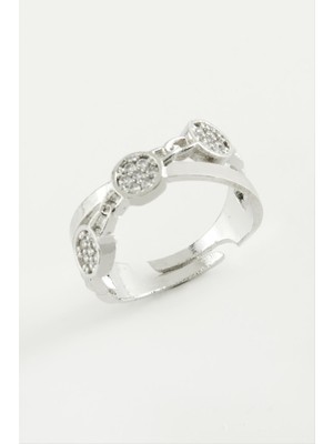 Store Mania Ieg™ Çapraz Yuvarlak Zirkon Taşlı Yüzük