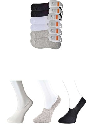 Store Mania Ieg™ Siyah Gri ve Beyaz Erkek Babet Çorap 6 Çift