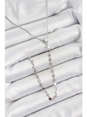 Store Mania Ieg™ Pirinç Zirkon Taşlı Yıldız Figürlü Y Model Gümüş Renk Kadın Kolye