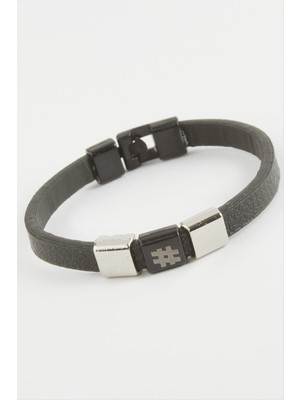 Store Mania Ieg™ Kare Kaliteli Suni Deri Bileklik