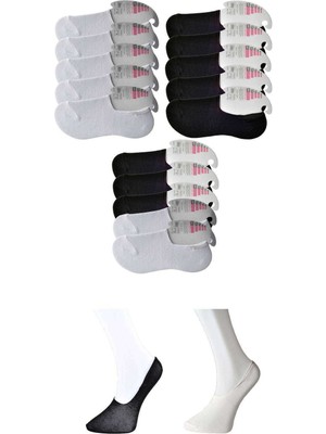 Store Mania Ieg™ Siyah ve Beyaz Kadın Babet Çorap 15 Çift