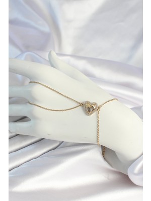 Store Mania Ieg™ 316L Çelik Zincirli Gold Renk Kalp Figürlü Şahmeran