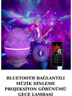 Store Mania Ieg™ Dinozor Speaker Renk Değiştirme Projeksiyon Modu Bluetooth Hoparlör Gece Lambası
