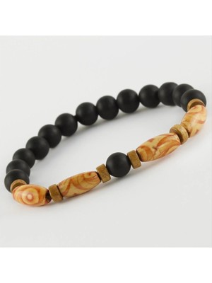Store Mania Ieg™ Onix Ahşap Trend Yeni Sezon Doğaltaşlı Bileklik