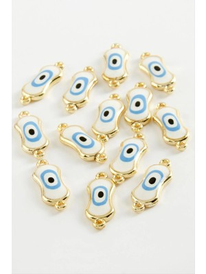 Store Mania Ieg™ Oval Nazar Çift Kulplu Mineli Bileklik ve Kolye Ucu Aparatı 1 Adet