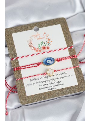 Store Mania Ieg™ Marteniçka Bileklik 3&amp;#39;lü Yonca ve Nazarlı Model - TJ-BB8311