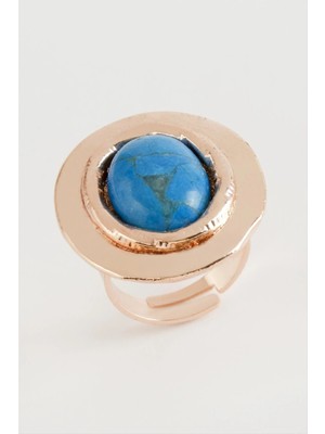 Store Mania Ieg™ Oval Turkuaz Taşlı Yüzük
