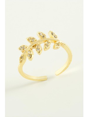 Store Mania Ieg™ Yaprak Zirkon Taşlı Yüzük