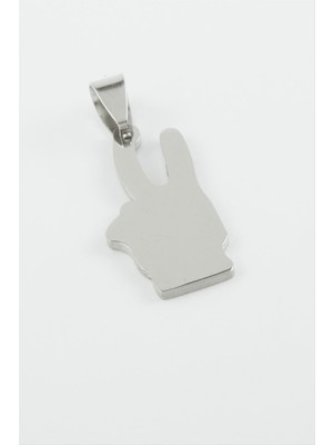 Store Mania Ieg™ Zafer Işareti Çelik Kolye Ucu 2,8 cm