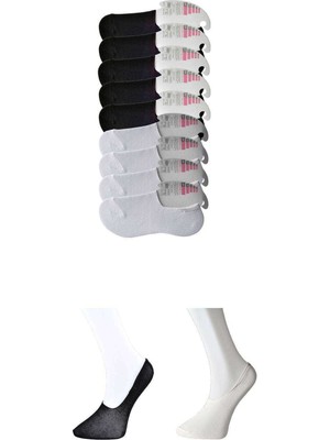 Store Mania Ieg™ Siyah ve Beyaz Kadın Babet Çorap 9 Çift