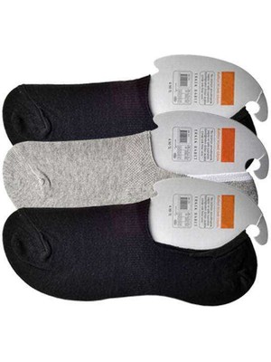 Store Mania Ieg™ Siyah ve Gri Erkek Babet Çorap 3 Çift