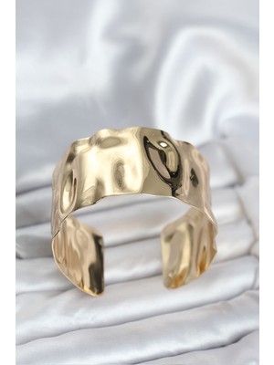 Store Mania Ieg™ Pirinç Gold Renk Levha Model Kadın Bileklik