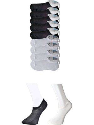 Store Mania Ieg™ Siyah ve Beyaz Erkek Görünmez Çorap 9 Çift