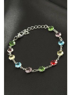 Store Mania Ieg™ Yuvarlak Kristal Taşlı Çelik Bileklik