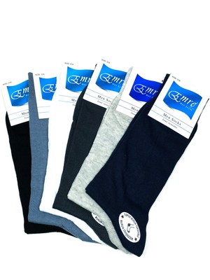 Store Mania Ieg™ Penye Yazlık Erkek Çorap Burun Dikişsiz Takviyeli Topuk ve Burun 6 Çift